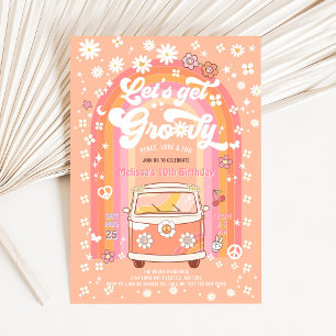 Laten we Groovy Van Bus Regenboog Van Verjaardag k Kaart