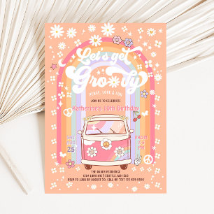 Laten we Groovy Van Daisy Hippie Jaren 70 Verjaard Kaart