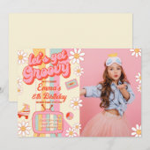 Laten we Groovy Verjaardag Foto uitnodiging (Voorkant / Achterkant)