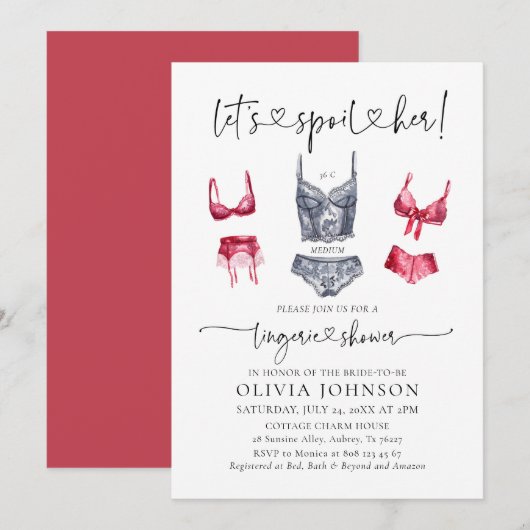 Laten we haar Bra Lingerie Vrijgezellenfeest verwe Kaart (Voorkant / Achterkant)