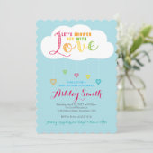 Laten we haar douchen met Love Baby shower Invitat Kaart (Staand voorkant)