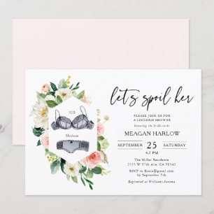 Laten we haar Floral Lingerie Shower bepleiten Kaart