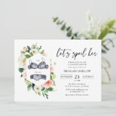 Laten we Haar Florale Ondergoed Bruidsmeisjesfeest Kaart (Staand voorkant)