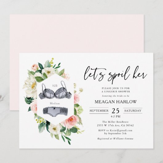 Laten we Haar Florale Ondergoed Bruidsmeisjesfeest Kaart (Voorkant / Achterkant)