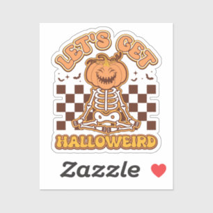 Laten we Halloween Groovy Retro halen Sticker