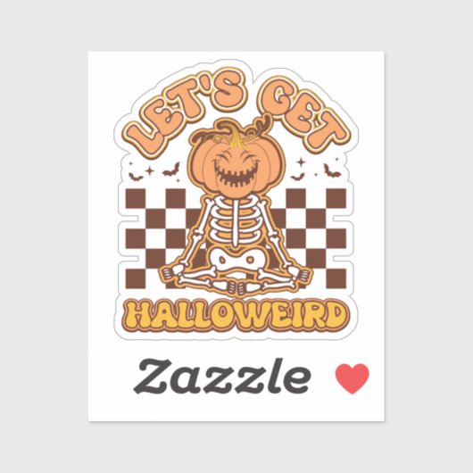 Laten we Halloween Groovy Retro halen Sticker (Vel)