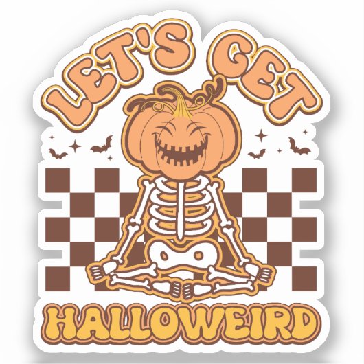 Laten we Halloween Groovy Retro halen Sticker (Voorkant)