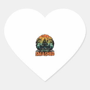 Laten we Halloween huis van horror Sunset Ba kapot Hart Sticker