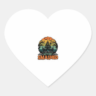 Laten we Halloween huis van horror Sunset Ba kapot Hart Sticker