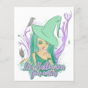 Laten we Halloween je heksen Flyer. Flyer