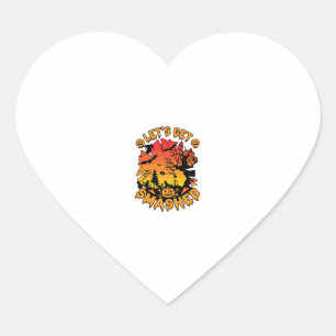 Laten we Halloween Pompoen Griezeltak Vleermuis Sm Hart Sticker