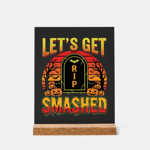Laten we Halloween Pompoen Kerkhof Vernielen Acryl Bord
