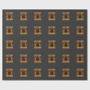 Laten we Halloween Pompoen Kerkhof Vernielen Cadeaupapier