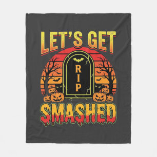 Laten we Halloween Pompoen Kerkhof Vernielen Fleece Deken