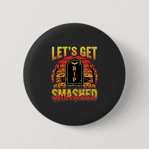 Laten we Halloween Pompoen Kerkhof Vernielen Ronde Button 5,7 Cm