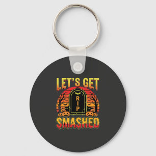 Laten we Halloween Pompoen Kerkhof Vernielen Sleutelhanger
