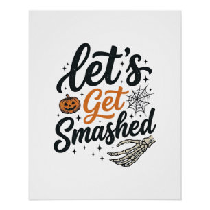 Laten we Halloween Pompoen Vernielen Perfect Poster