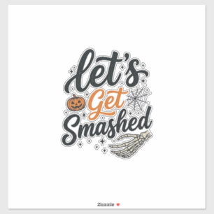 Laten we Halloween Pompoen Vernielen Sticker