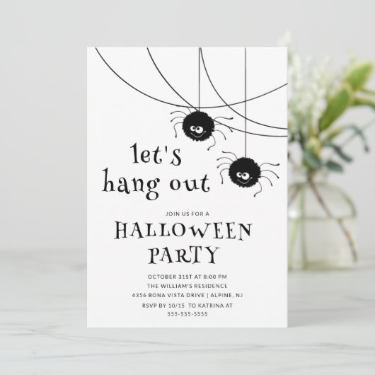 Laten we Halloweenfeest geven Kaart (Staand voorkant)