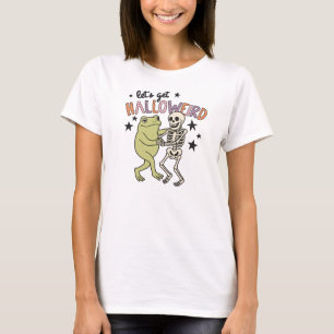 "Laten we Halloweird worden" Kikker en skelet dans T-shirt