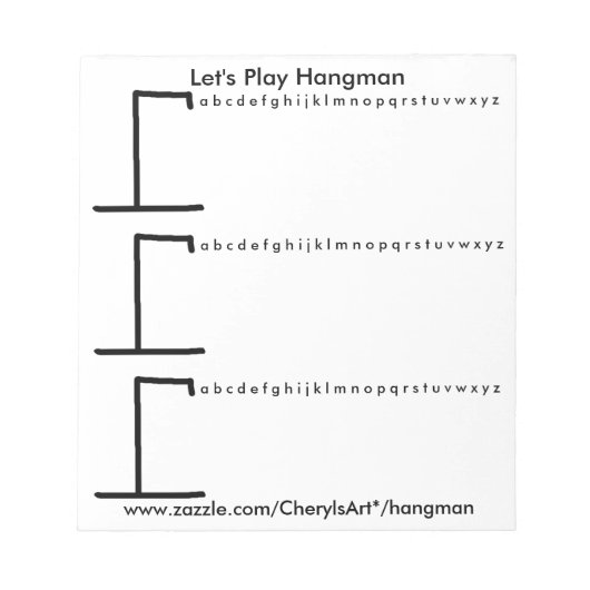Laten we Hangman 3 games spelen per Notitieblok vo (Voorkant)