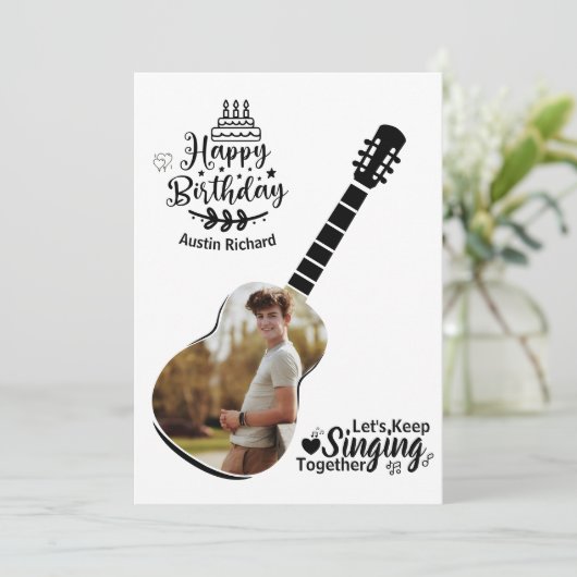 Laten we Happy Birthday blijven zingen Fotokaart Kaart (Staand voorkant)