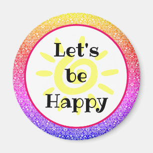 Laten we Happy Boho Rainbow Sun Magnet zijn