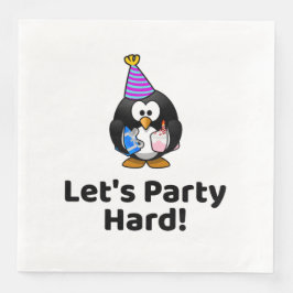 Laten we hard feesten! Pinguïn Grappig Verjaardags Servet