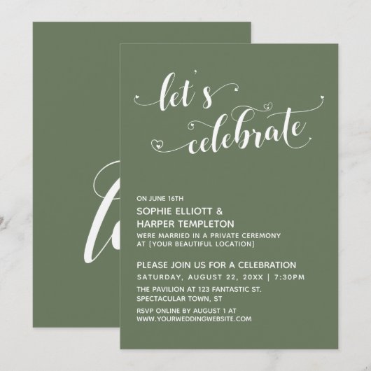 Laten we Hartens Ontvangst Vieren Schrift Olijf Kaart (Voorkant / Achterkant)