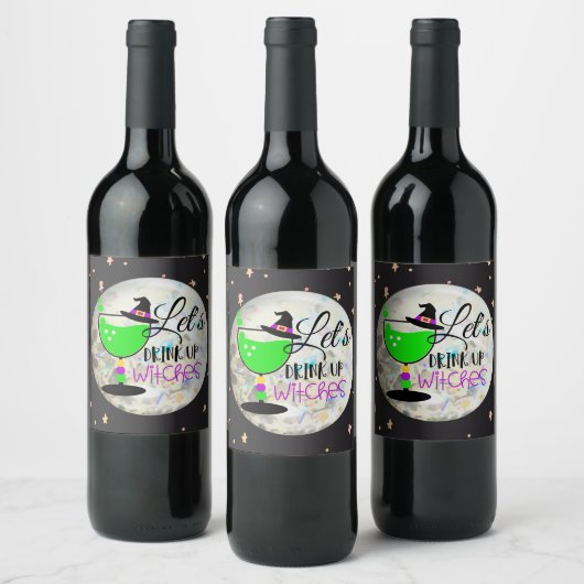 Laten we heksen Drinken Wijn Etiket (Flessen)