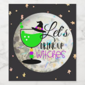 Laten we heksen Drinken Wijn Etiket (Enkel label)