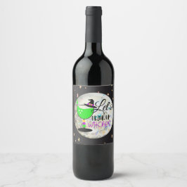 Laten we heksen Drinken Wijn Etiket