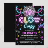 Laten we helemaal gek gaan! Uitnodiging voor Glow (Voorkant / Achterkant)