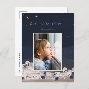 Laten we hem aanbidden Bethlehem religieuze Kerstm Feestdagenkaart