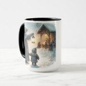 Laten we hem aanbidden kerstkoffie Mok (Voorkant links)