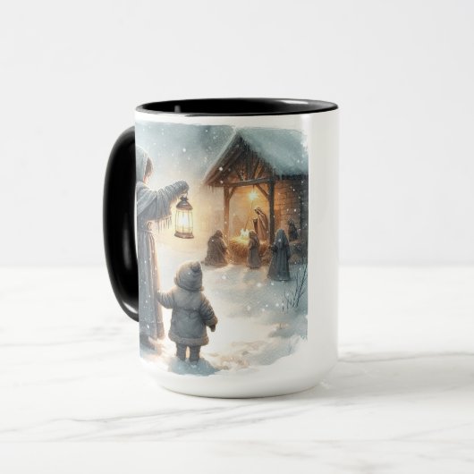 Laten we hem aanbidden kerstkoffie Mok (Voorkant links)