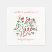 Laten we hem aanbidden met Kerstmis Servet (Voorkant)