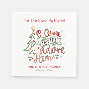 Laten we hem aanbidden met Kerstmis Servet