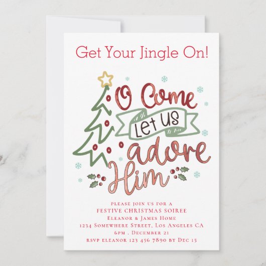 Laten we hem aanbidden Vrolijk Kerstfeest Kaart (Voorkant)