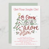 Laten we hem aanbidden Vrolijk Kerstfeest Kaart (Voorkant / Achterkant)