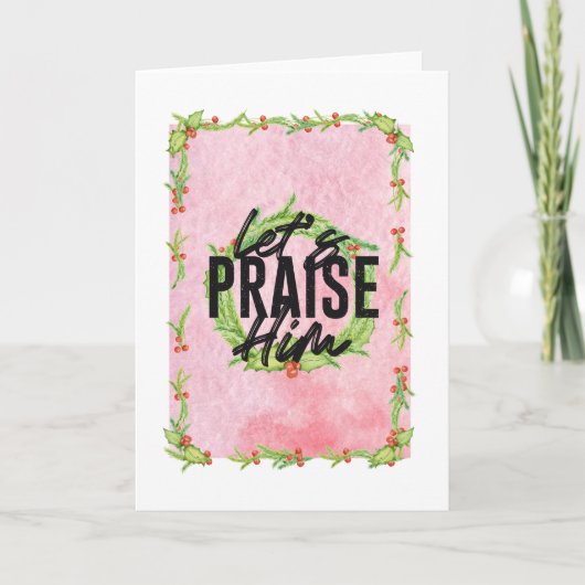 Laten we hem de kerstkaart prijzen feestdagen kaart (Voorkant)