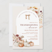 Laten we Herfst Arch Floral Thanksgiving Dinner ve Kaart (Voorkant)