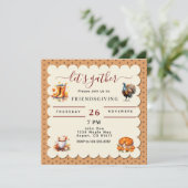 Laten we Herfst Friendsgiving Thanksgiving verzame Kaart (Staand voorkant)