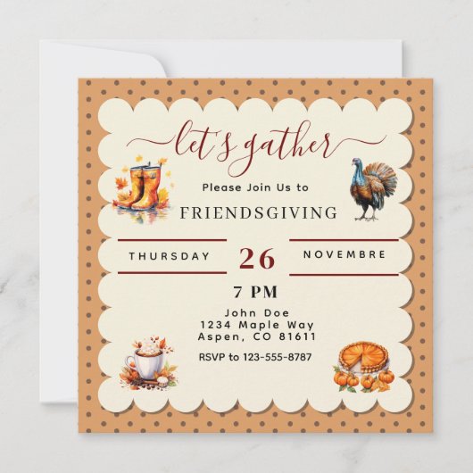 Laten we Herfst Friendsgiving Thanksgiving verzame Kaart (Voorkant)