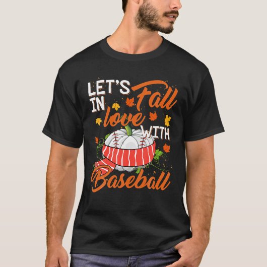 Laten we Herfst in liefde met honkbal spelen T-shirt (Voorkant)