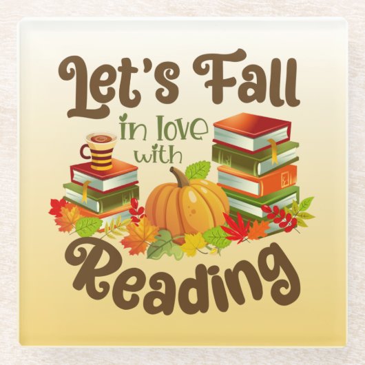 Laten we Herfst in liefde met lezen Glazen Onderzetter (Voorkant)