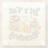 Laten we Herfst in liefde met lezen Glazen Onderzetter (Achterkant)