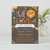 Laten we Herfst in liefde, pompoen Baby shower uit Kaart (Staand voorkant)