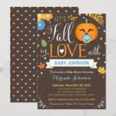 Laten we Herfst in liefde, pompoen Baby shower uit Kaart (Voorkant / Achterkant)