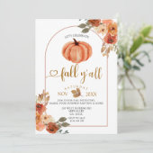 Laten we Herfst Y'all Boho Arch Harvest Party vier Kaart (Staand voorkant)